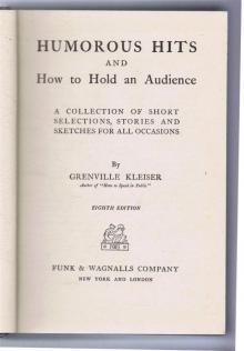 Humorous Hits and How to Hold an Audience Read online