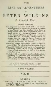 Life And Adventures Of Peter Wilkins, Vol. I. (of II.) Read online