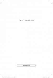 Who Did You Tell (ARC) Read online