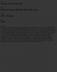 Hamish Macbeth 20 (2004) - Death of a Poison Pen Read online
