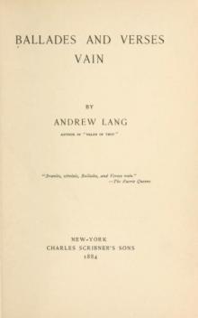 Lang, Andrew - Ballads And Verses Vain